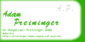 adam preininger business card